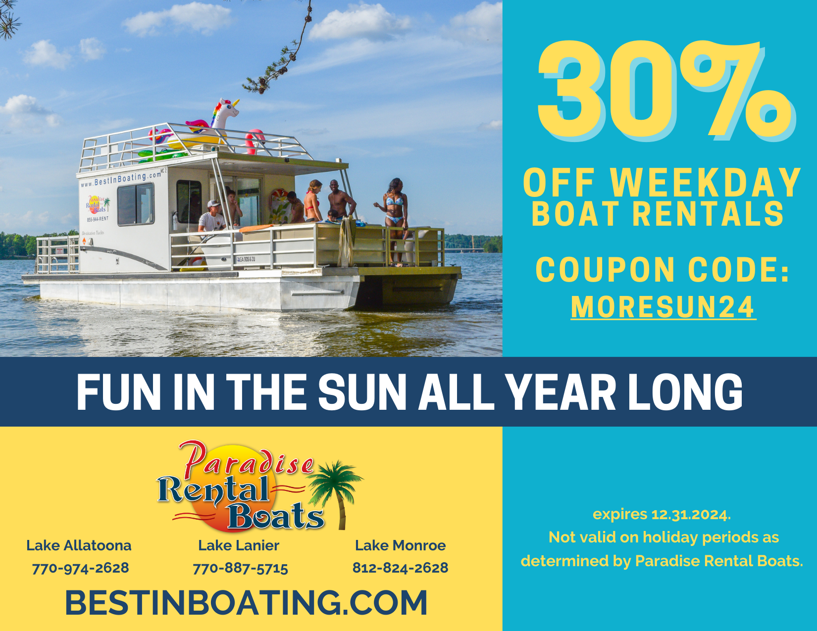 Weekday Boat Rental Discount 2024